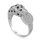 Supertrend ​gümüş Kaplan Figürlü Kadın Yüzük