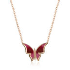 Supertrend Gümüş Rose Minimal Kelebek Kadın Kolye