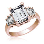 Supertrend Gümüş Rose Baget Taşlı  Kadın Yüzük