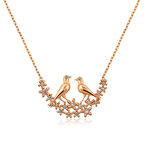 Supertrend Gümüş Rose Çifte Kumrular Kadın Kolye