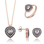 Supertrend Gümüş Elmas Montür Kalpli Kadın Set