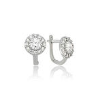 Supertrend Gümüş Beyaz Yuvarlak Küpe