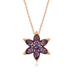 Supertrend ​gümüş Rose Mor Çiçek Kolye