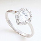 Supertrend Gümüş Damla Zirkon Taşlı Kadın Yüzük