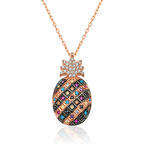 Supertrend Gümüş Renkli Taşlı Ananas Kolye