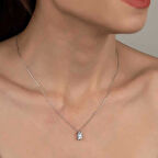 Supertrend ' Taşlı Gümüş Baget Tektaş Kadın Kolye