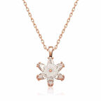 Supertrend Gümüş Rose Beyaz Lotus Çiçeği Kolye