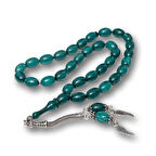 Supertrend Gümüş Püsküllü Sıkma Kehribar Tesbih