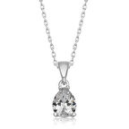 Supertrend Gümüş Damla Zirkon Taşlı Kadın Kolye
