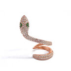 Supertrend Gümüş Yeşil Gözlü Tek Kıkırdak Yılan Küpe