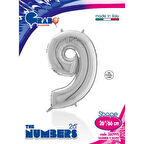 9 Rakam Supertrend Gümüş Folyo Balon 26"