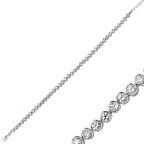 Supertrend Gümüş Beyaz Taşlı Su Yolu Kadın Bileklik