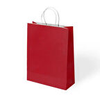 Kırmızı Büküm Saplı Kraft Çanta 25x31cm