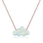 Supertrend Gümüş Rose Beyaz Opal Taş Bulut Kadın Kolye