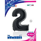 2 Rakam Supertrend Siyah Folyo Balon 40"