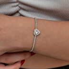 Supertrend Gümüş Kalpli Su Yolu Bileklik