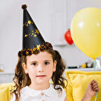 Simli Ponponlu Doğum Günü Parti Şapkası 24cm