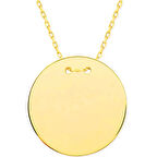 Supertrend Gümüş Gold Yuvarlak Plaka Kolye