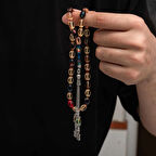 Supertrend Gümüş Püskül Sıkma Kehribar Tesbih