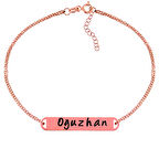 Supertrend Gümüş Rose Kişiye Özel İsimli Kadın Bileklik