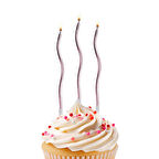 Metalik Bronz Kıvrımlı Doğum Günü Mumları