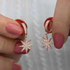 Supertrend Gümüş Rose Sallantılı Kutup Yıldızı Kadın Küpe