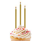 Metalik Altın Doğum Günü Mumu