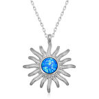 Supertrend ​gümüş Mavi Opal Taşlı Güneş Kadın Kolye