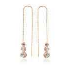 Supertrend Gümüş Beyaz Taşlı Zincirli Küpe