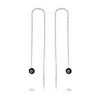 Supertrend Gümüş Zincirli Lacivert Nazar Küpe