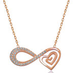 Supertrend Gümüş Rose Kalpli Sonsuzluk Kadın Kolye