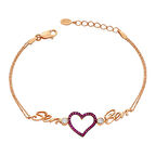 Supertrend Gümüş Rose Kalpli Sen Ben Kadın Bileklik