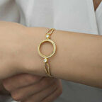 Supertrend Gümüş Çeyrek Takılabilen Altın Kaplama Kadın Bileklik