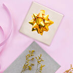 No:5 Altın Metalik Hediye Paketi Süsü