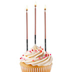 Metalik Siyah Bronz Doğum Günü Mumu