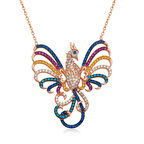 Supertrend Gümüş Rose Zümrüdü Anka Kuşu Kadın Kolye