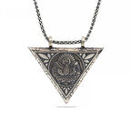 Supertrend Gümüş Üçgen İçi Açılabilen Osmanlı Arma Muskalık Kolye