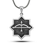 Supertrend ​gümüş Ok Yay İşlemeli Sekizgen Tasarım Kolye