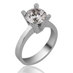 Supertrend Gümüş Tek Taş Kadın Yüzük