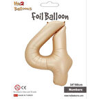 4 Rakam Karamel Folyo Balon 34"