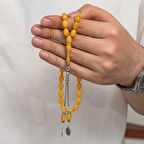 Supertrend Gümüş Püsküllü Sıkma Kehribar Tesbih