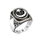 Supertrend Gümüş Ay Yıldız Oval Erkek Yüzük