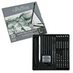 Supertrend Black Box Charcoal Drawing Set Karakalem Eskiz Çizim Seti Metal Kutu 20 Parça