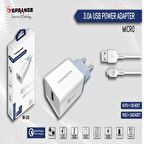 Sprange M-30 3,0 Amper Micro Şarj + Usb Data Kablo Şarj Başlığı ve Şarj Kablosu