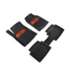 Renault Fluence 2010-2013 Uyumlu 3D Havuzlu Oto Paspas Sporty Serisi Kesilebilir Model Kırmızı