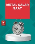Dekoratif Gümüş Işıklı Alarmlı Masa Saati Sessiz Mekanizma