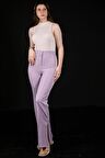Şıklık ve Rahatlık Bir Arada: Paça Yırtmaçlı Pantolon - Lila