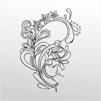 Folyo Sticker Çiçek Deseni