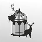 Folyo Sticker Kuş Kafesi