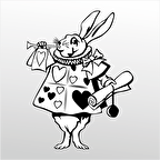 Folyo Sticker Süslü Tavşan